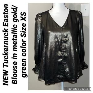 NEW Tuckernuck Easton Blouse in metallic gold color Size XS